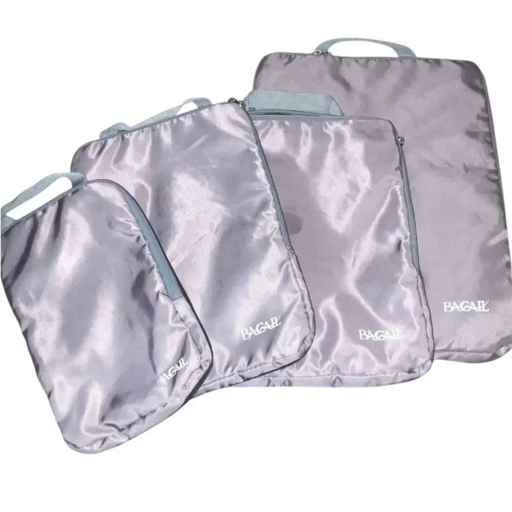 BAGAIL Set of 4 Compression Packing Cubes Travel Luggage Organizer Bags Gray